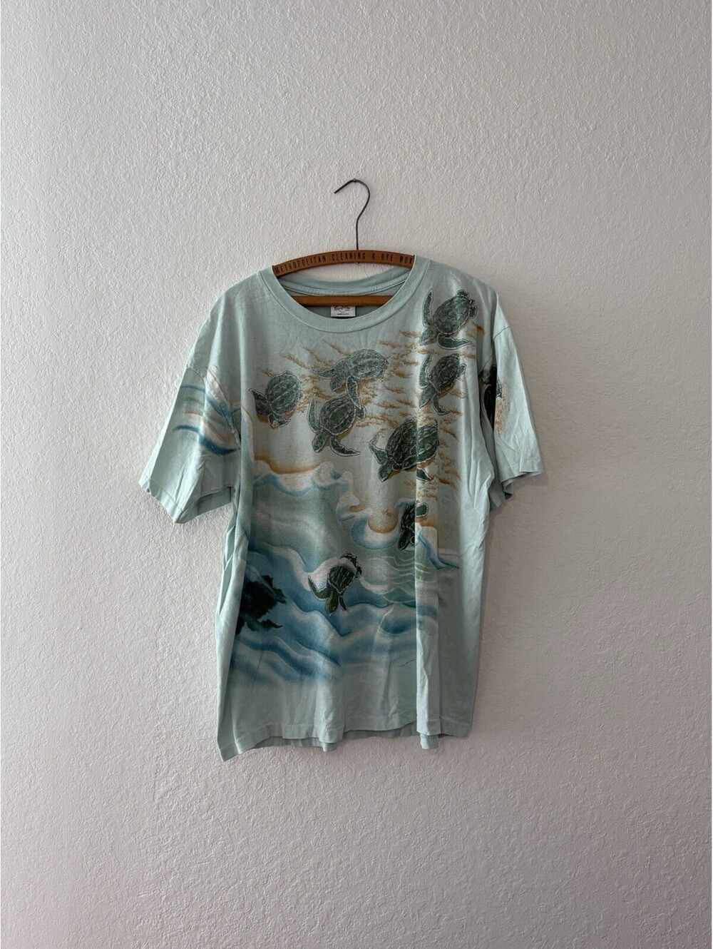 Vintage liquid blue Sea Turtles AOP T Shirt 90s Size XL All Over Print